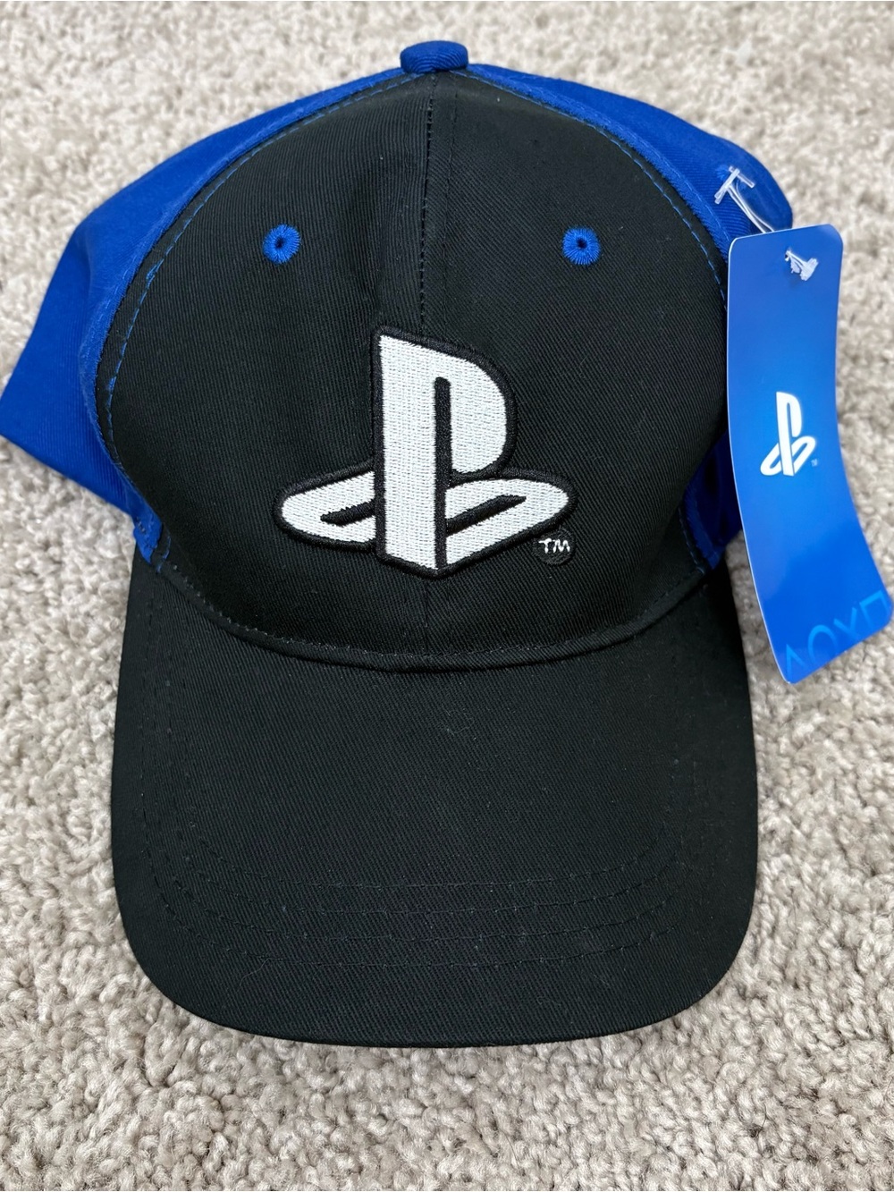 Sony PlayStation x Culturefly Black/Blue Embroidered Logo SnapBack Hat Cap NEW